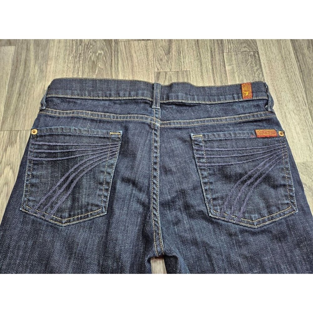7 For All Mankind Womens Size 28 Distressed Embroidered Pockets Jeans Capris - Picture 4 of 14